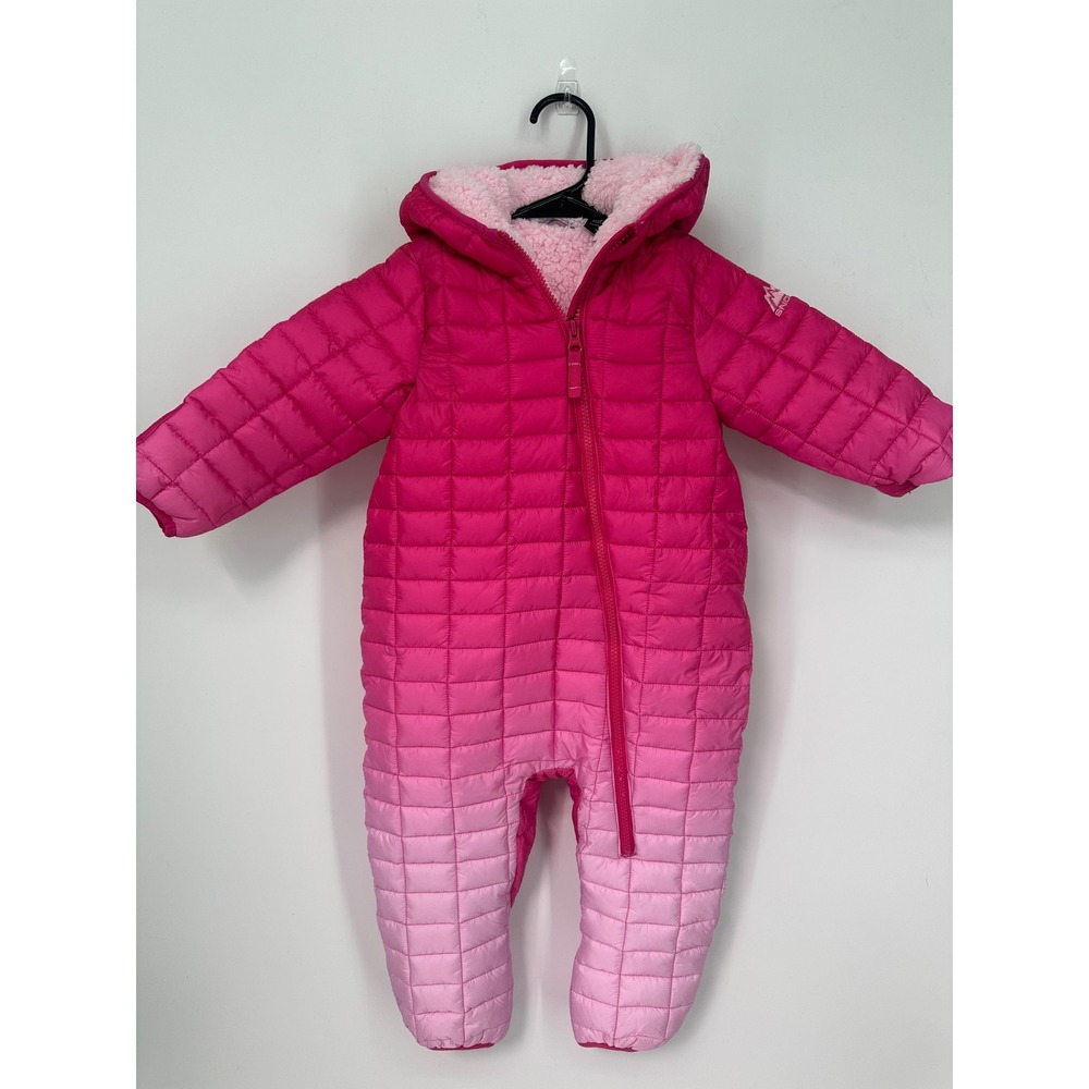 Snozu Infant Girls Pink Ombre Quilted Sherpa Lined Snowsuit Bunting 24M OAZSNUCC